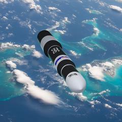 Computer-generated image of Gilmour Space's new rocket, Eris.
