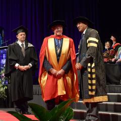 Trevor St Baker received his Honorary Doctorate at a UQ graduation ceremony in recognition of his contribution to the Australian energy sector and the community through business and philanthropy.